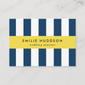 ネイビーストライプブルーのストライプ、パタストライプのーン 名刺 (正面)