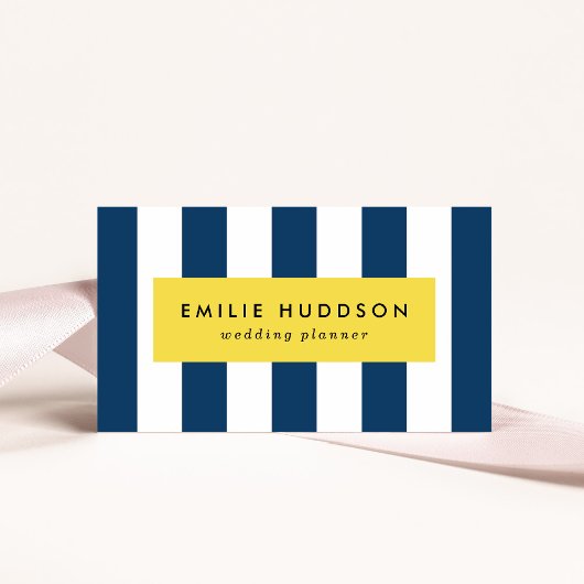 ネイビーストライプブルーのストライプ、パタストライプのーン 名刺