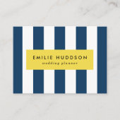 ネイビーストライプブルーのストライプ、パタストライプのーン 名刺 (正面)
