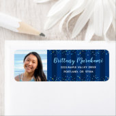 ネイビーストライプブルーの卒業写真アドレモダンス ラベル (インサイチュ)