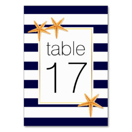 ネイビーストライプブルーの結婚・ヒトデのテーブル番号 テーブルナンバー