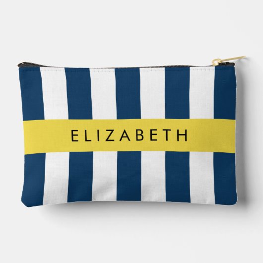 ネイビーストライプブルーストライプののパターン名 アクセサリーポーチ (裏面)
