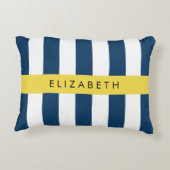 ネイビーストライプブルーストライプののパターン名 アクセントクッション (裏面)