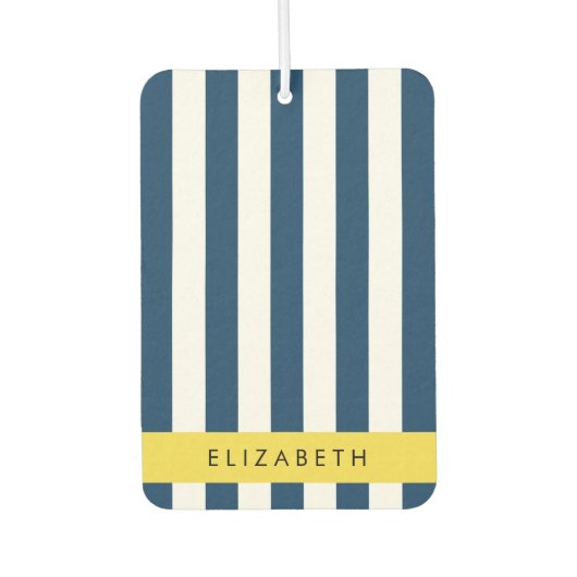 ネイビーストライプブルーストライプののパターン名 カーエアーフレッシュナー (正面)