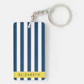 ネイビーストライプブルーストライプののパターン名 キーホルダー (裏面)