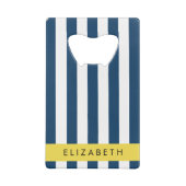 ネイビーストライプブルーストライプののパターン名 クレジットカード栓抜き (裏面)