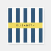 ネイビーストライプブルーストライプののパターン名 スタンダードカクテルナプキン (正面)