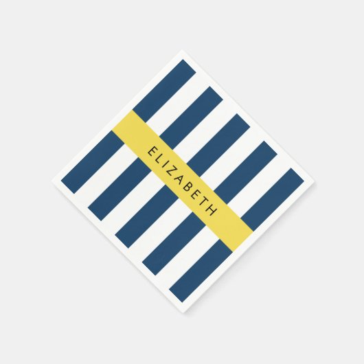 ネイビーストライプブルーストライプののパターン名 スタンダードカクテルナプキン (角)