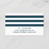 ネイビーストライププロフェッショナルタイポグラフィ航海の コーリングカード (裏面)