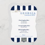 ネイビーストライプページェント昼食会プログラムカード メニュー (正面/裏面)