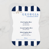 ネイビーストライプページェント昼食会プログラムカード メニュー (正面/裏面)