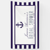 ネイビーストライプ航海のいかりブライダルシャワー 横断幕 (縦)