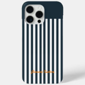 ネイビーストライプ | モダンジェントルマンモノグラム Case-Mate iPhoneケース (裏面)