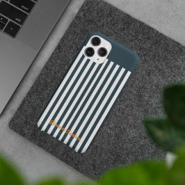 ネイビーストライプ | モダンジェントルマンモノグラム iPhone 15 PRO MAXケース