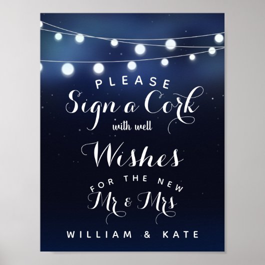 ネイビーストリングオブライツCorkのパーティー結婚/s ポスター (正面)