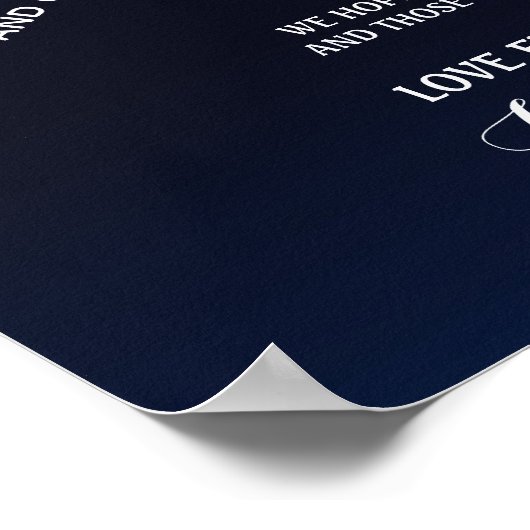 ネイビーストリングオブライトありがとうご結婚ざいまーす ポスター (角)