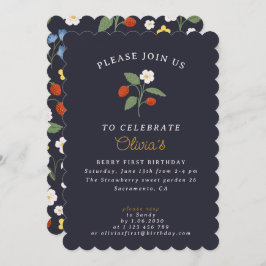 ネイビーストロベリーファースト招待状 招待状
