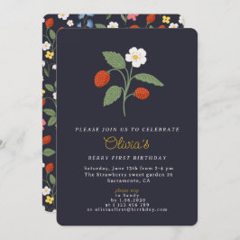 ネイビーストロベリーファースト招待状 招待状