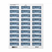 ネイビースノーウィーウィンターパインツリーの水色結婚の設定 ラベル (フルシート)