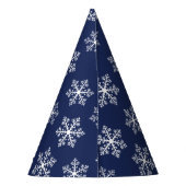 ネイビースノーフレークパーティー帽子 パーティーハット (裏面)
