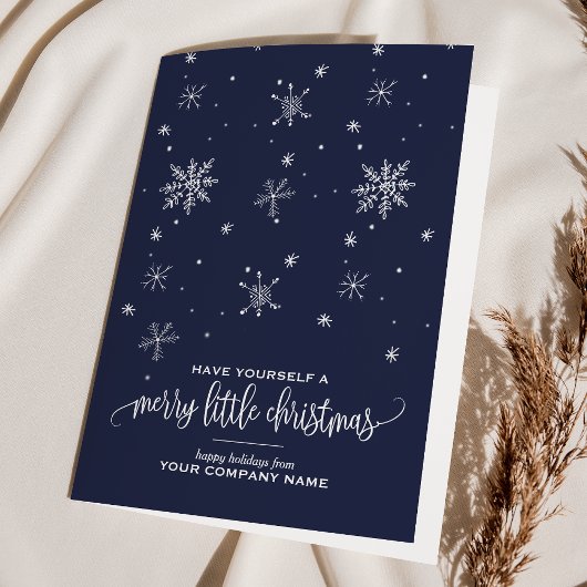 ネイビースノーフレーク企業の休日 シーズンカード