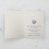 ネイビースノーフレーク折り畳みビジネスグリーティングカード カード (内部)