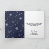 ネイビースノーフレーク |写真:クリスマス写真3 シーズンカード (内部)