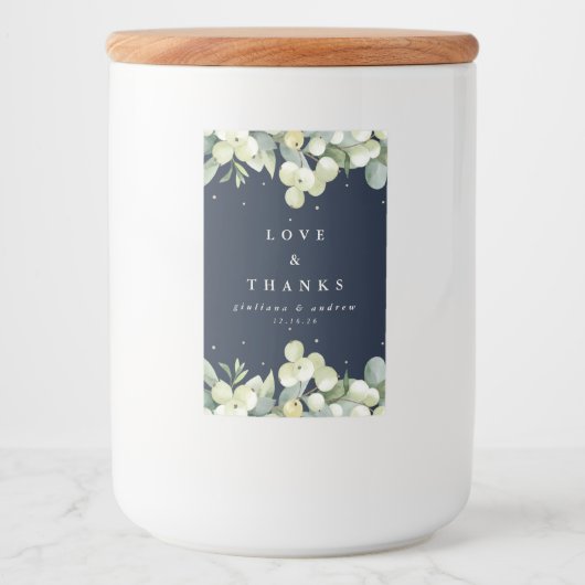 ネイビースノーベリー+ユーカリ冬の結婚式 フードラベル (正面)