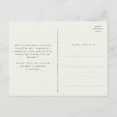 ネイビースノーベリー+ユーカリ結婚プトゥスの感謝の写真 ポストカード (裏面)