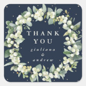 ネイビースノーベリー+ユーカリ結婚プトゥス スクエアシール (正面)