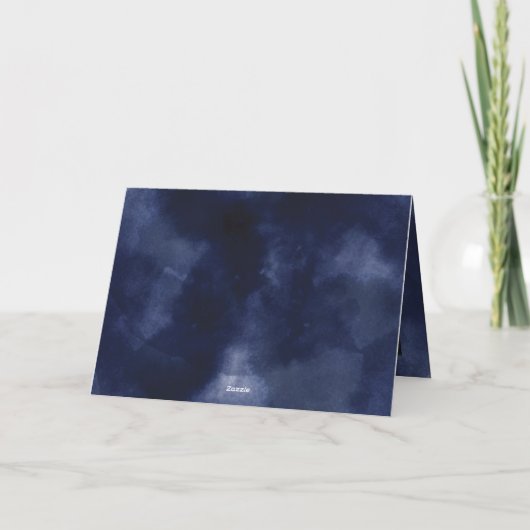 ネイビースパークルクリスマスホリデーフォトカード シーズンカード (裏面)