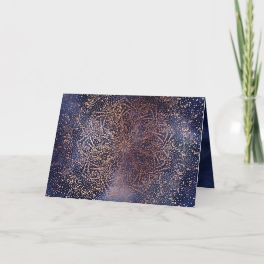 ネイビースパークルクリスマスホリデーフォトカード シーズンカード (正面)