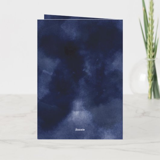 ネイビースパークルスタークリスマスホリデーフォトカード シーズンカード (裏面)