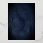 ネイビースパークルフラワーティアラシルバーキンセアニェラ 箔招待状 (裏面)