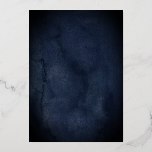 ネイビースパークルフラワーティアラシルバーキンセアニェラ 箔招待状 (裏面)