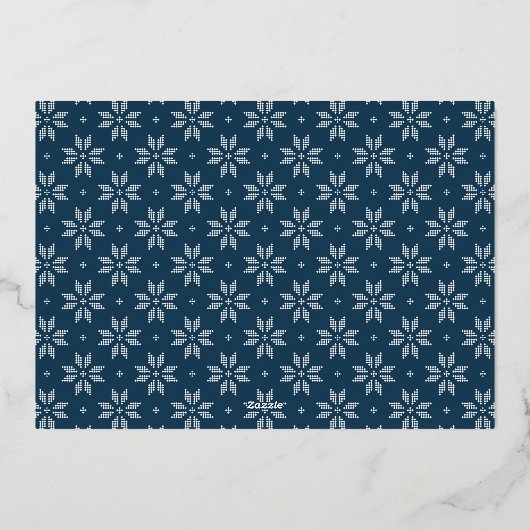 ネイビーセーター天気予報写真 箔シーズンカード (裏面)