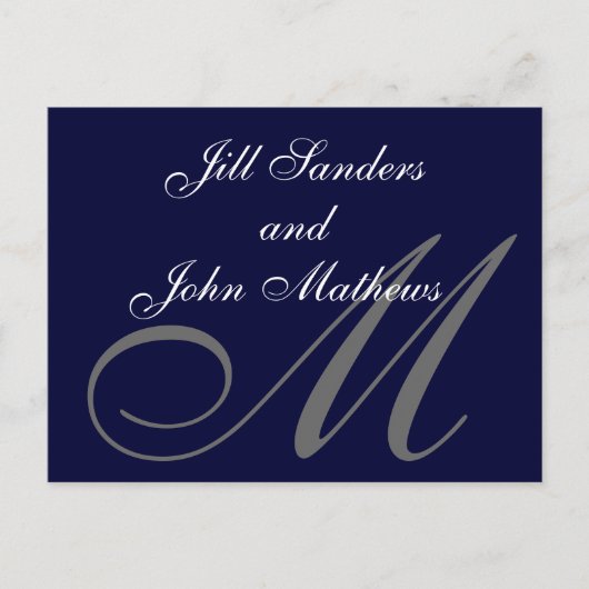 ネイビーセーブ・ザ・デート案内はがき 案内ポストカード (正面)