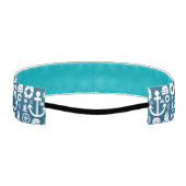 ネイビーセーラーエレメントの海のパターン アスレチックヘッドバンド (裏面)