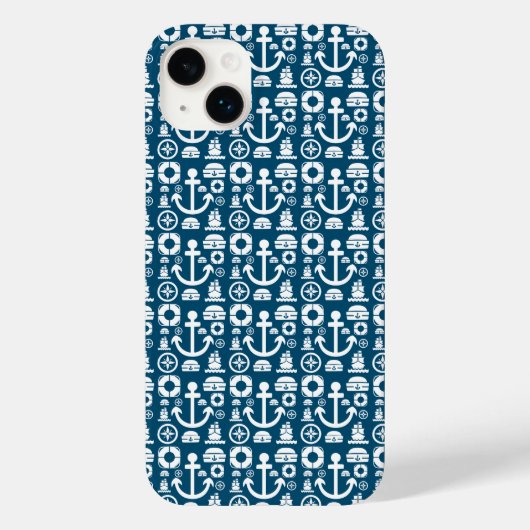 ネイビーセーラーエレメントシー柄 Case-Mate iPhone カバー (裏面)