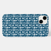 ネイビーセーラーエレメントシー柄 Case-Mate iPhone カバー (裏面 (横))