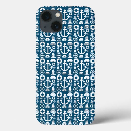 ネイビーセーラーエレメントシー柄 Case-Mate iPhone カバー (裏面)