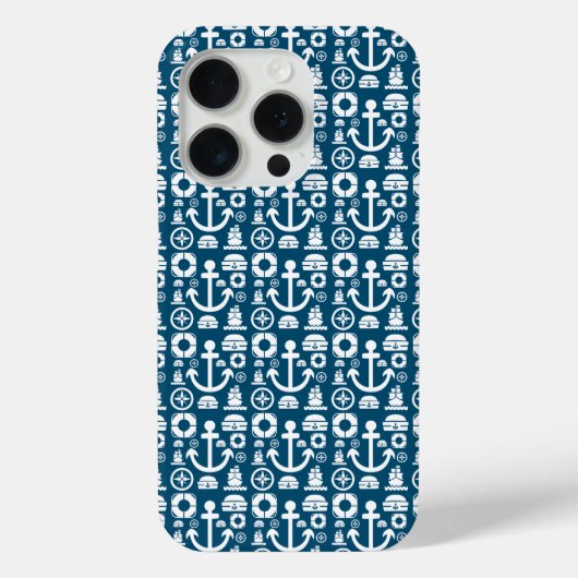ネイビーセーラーエレメント海パターン Case-Mate iPhone カバー (裏面)