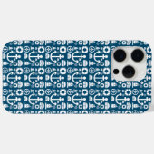 ネイビーセーラーエレメント海パターン Case-Mate iPhone カバー (裏面 (横))