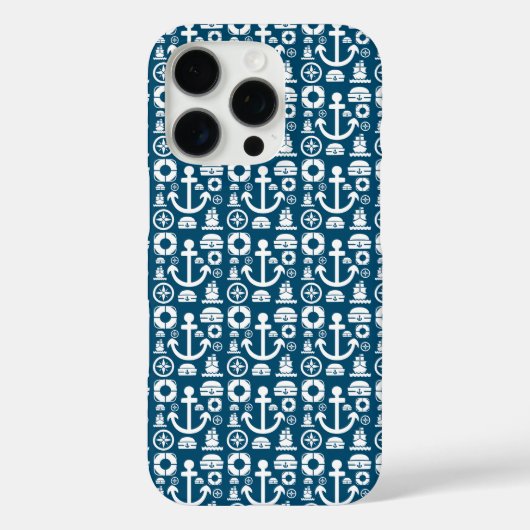 ネイビーセーラー海の要素パターン Case-Mate iPhoneケース (裏面)