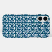 ネイビーセーラー海の要素パターン Case-Mate iPhoneケース (裏面 (横))