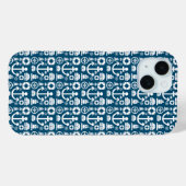 ネイビーセーラー海の要素パターン Case-Mate iPhoneケース (裏面 (横))