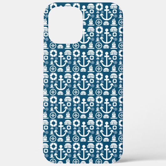 ネイビーセーラー海の要素パターン Case-Mate iPhoneケース (裏面)