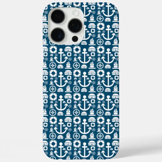 ネイビーセーラー海の要素パターン Case-Mate iPhoneケース (裏面)