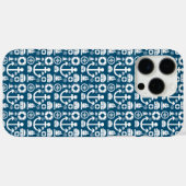 ネイビーセーラー海の要素パターン Case-Mate iPhoneケース (裏面 (横))