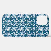 ネイビーセーラー海の要素パターン Case-Mate iPhoneケース (裏面 (横))